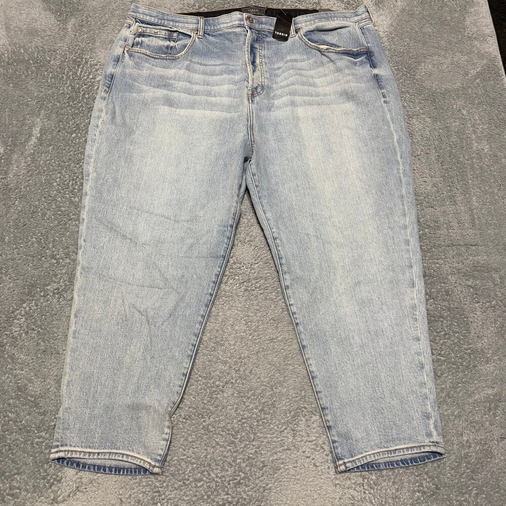 Torrid Jeans Womens 24 (45x25) Blue High Rise Stretch Mom Cropped Plus